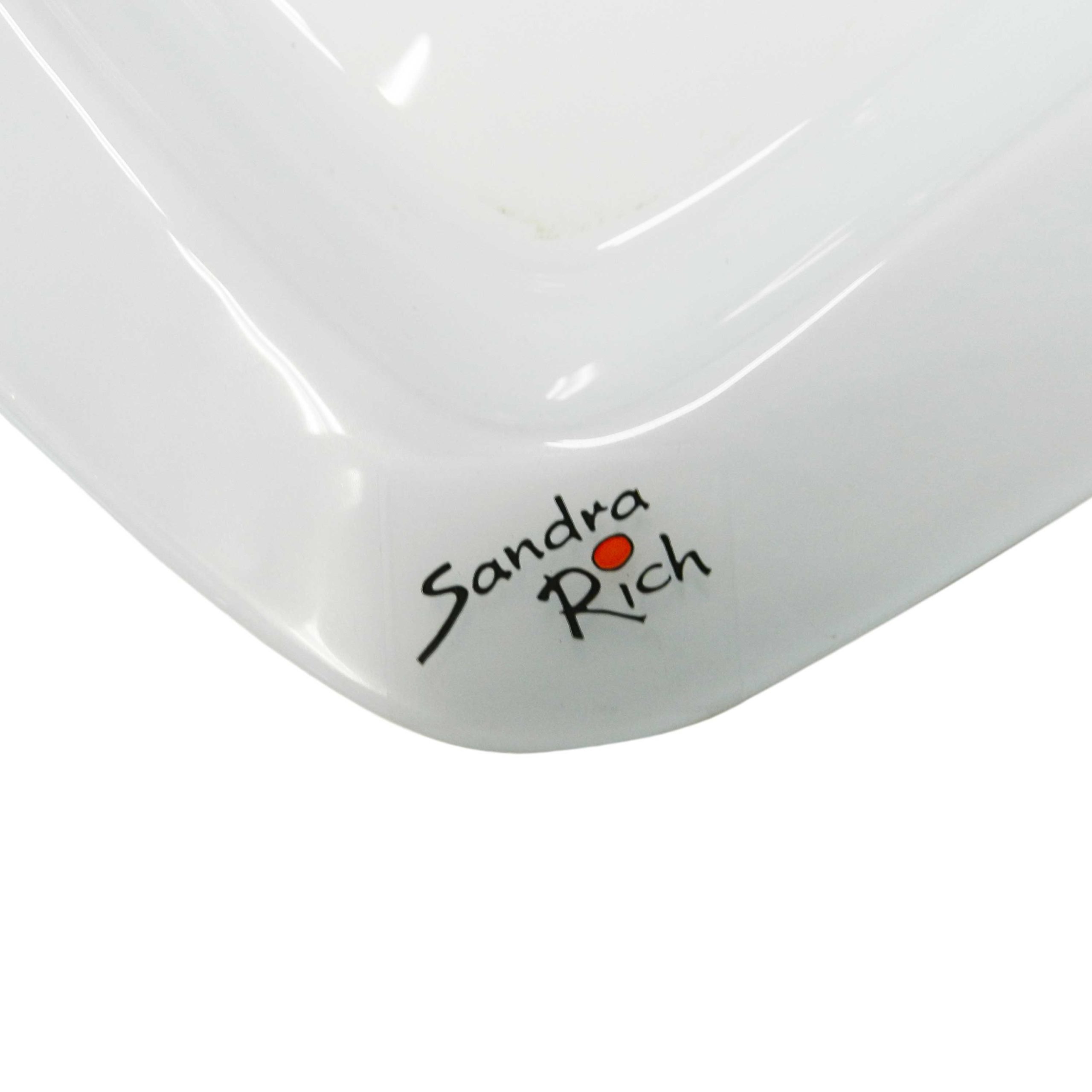 Piatto a cuore in vetro bianco Sandra Rich