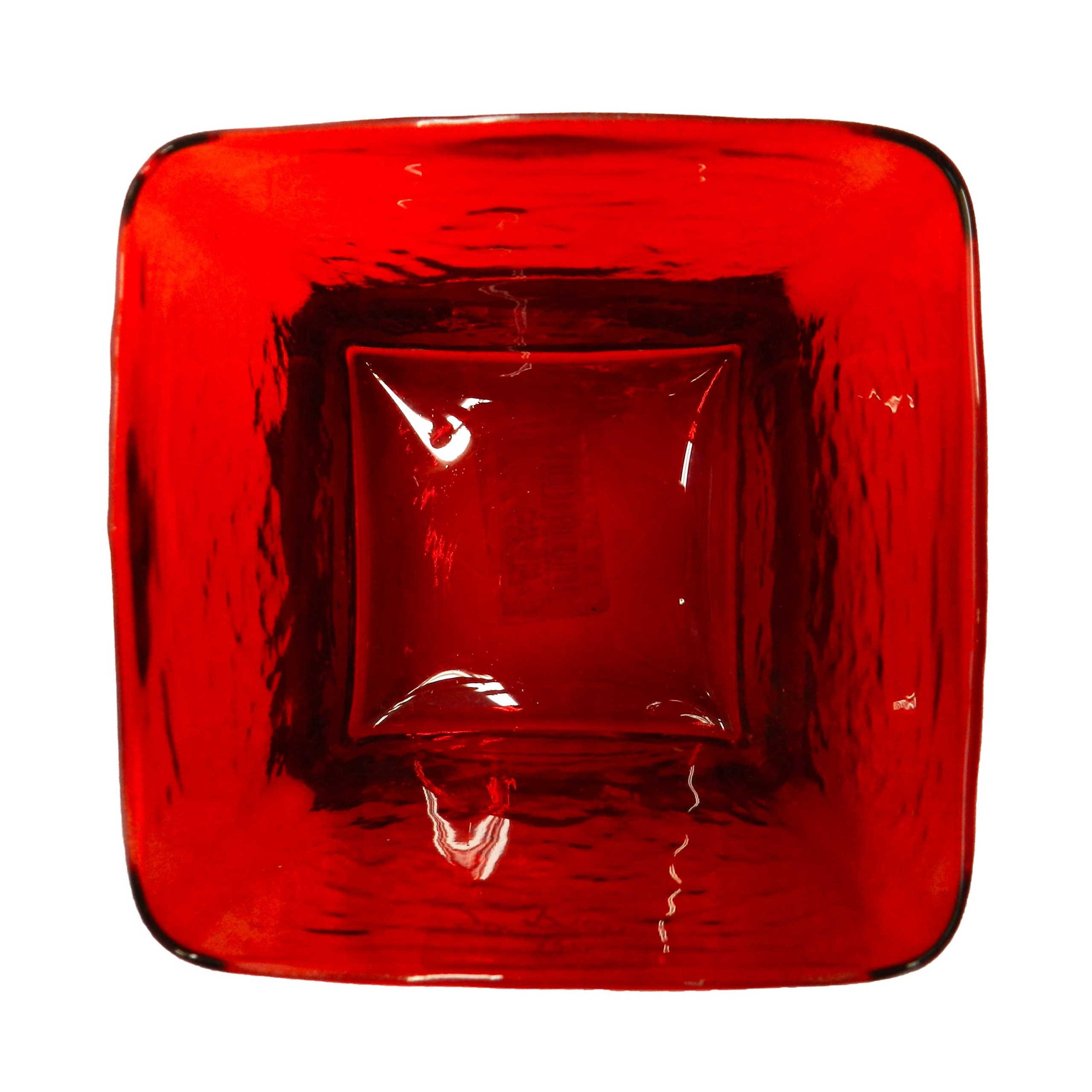 Vaso in vetro rosso a base quadrata Sandra Rich