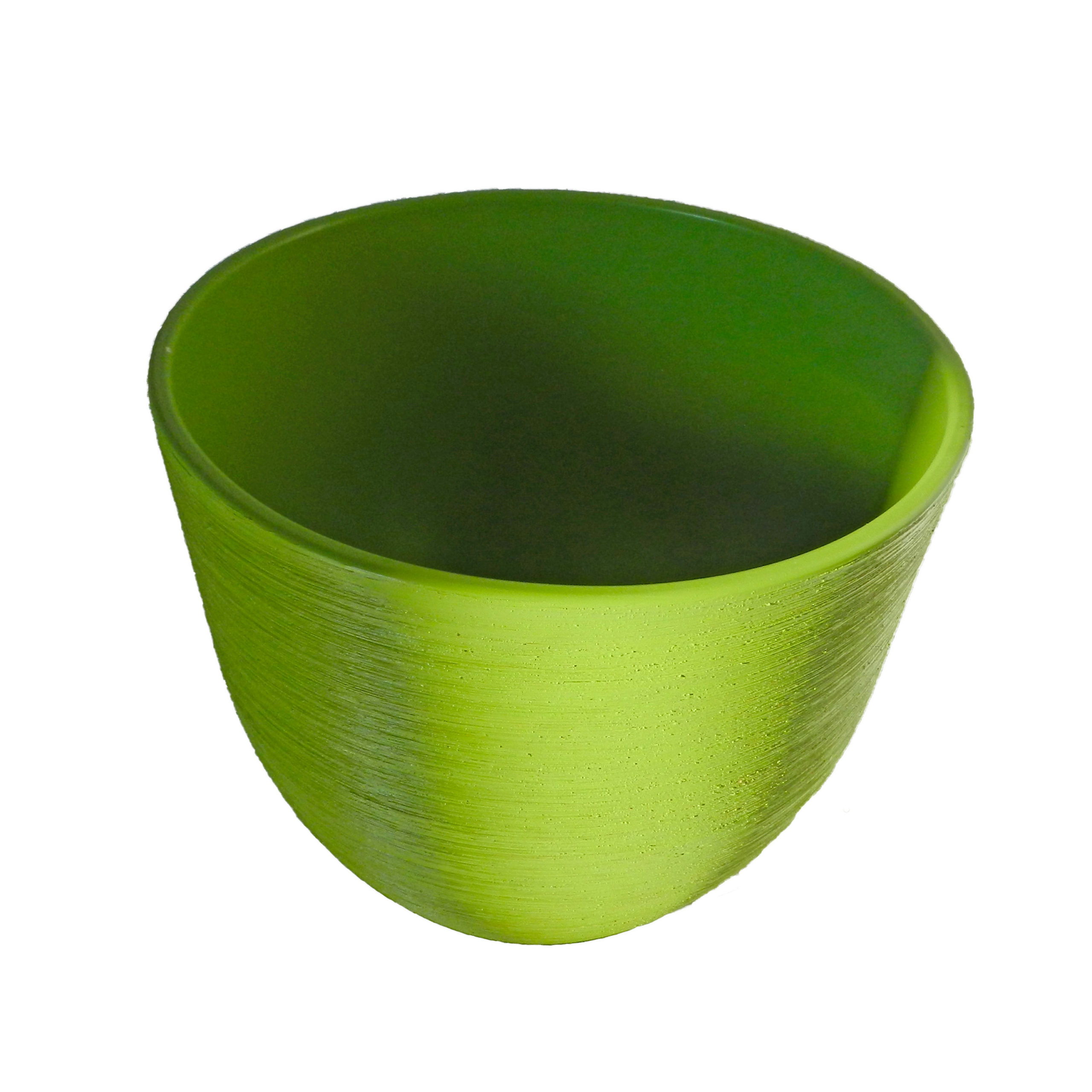 Vaso in ceramica verde texture righe