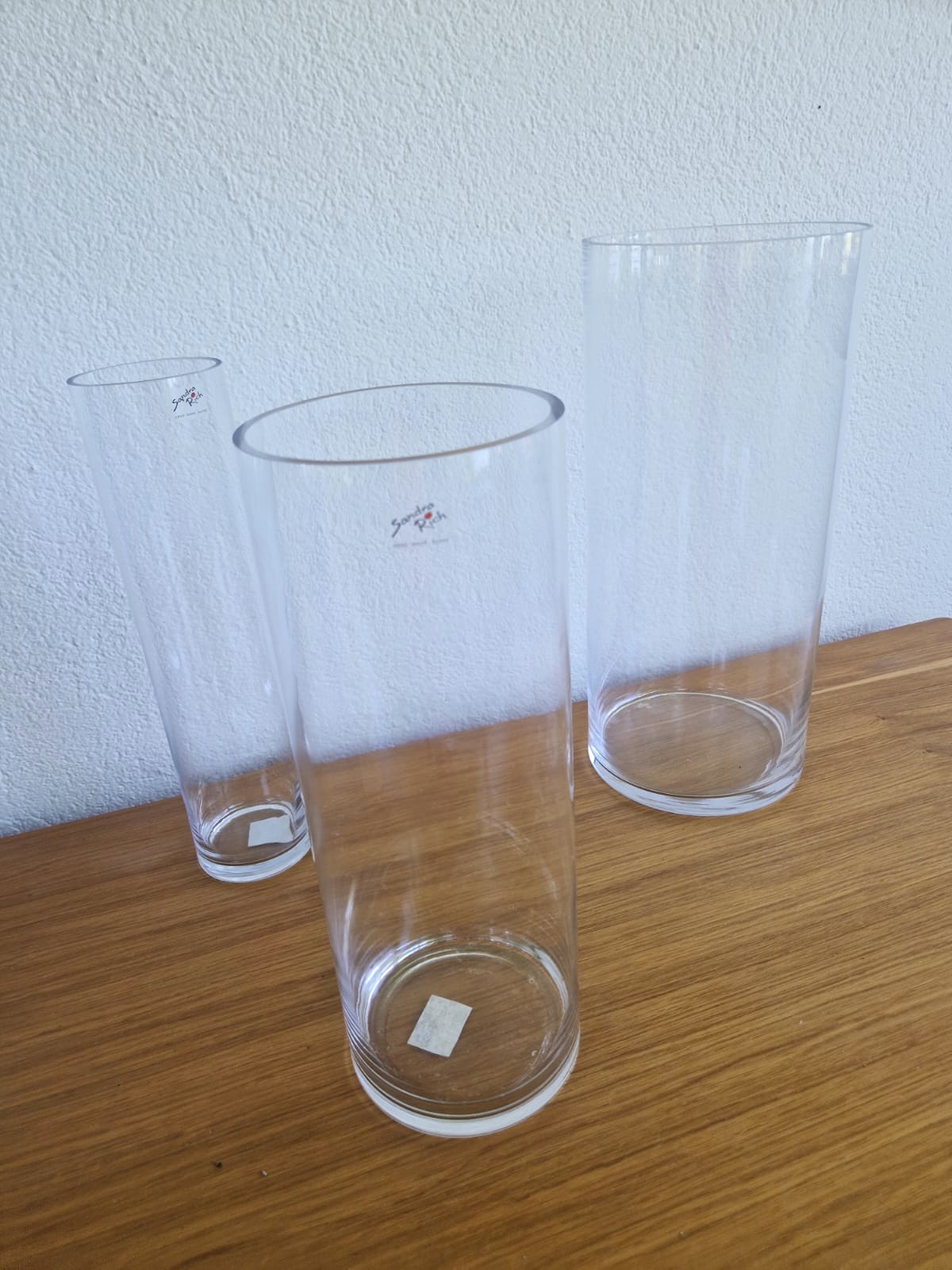 vaso in vetro a cilindro 3misure