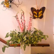 Delphinium rosa artificiale 90 cm