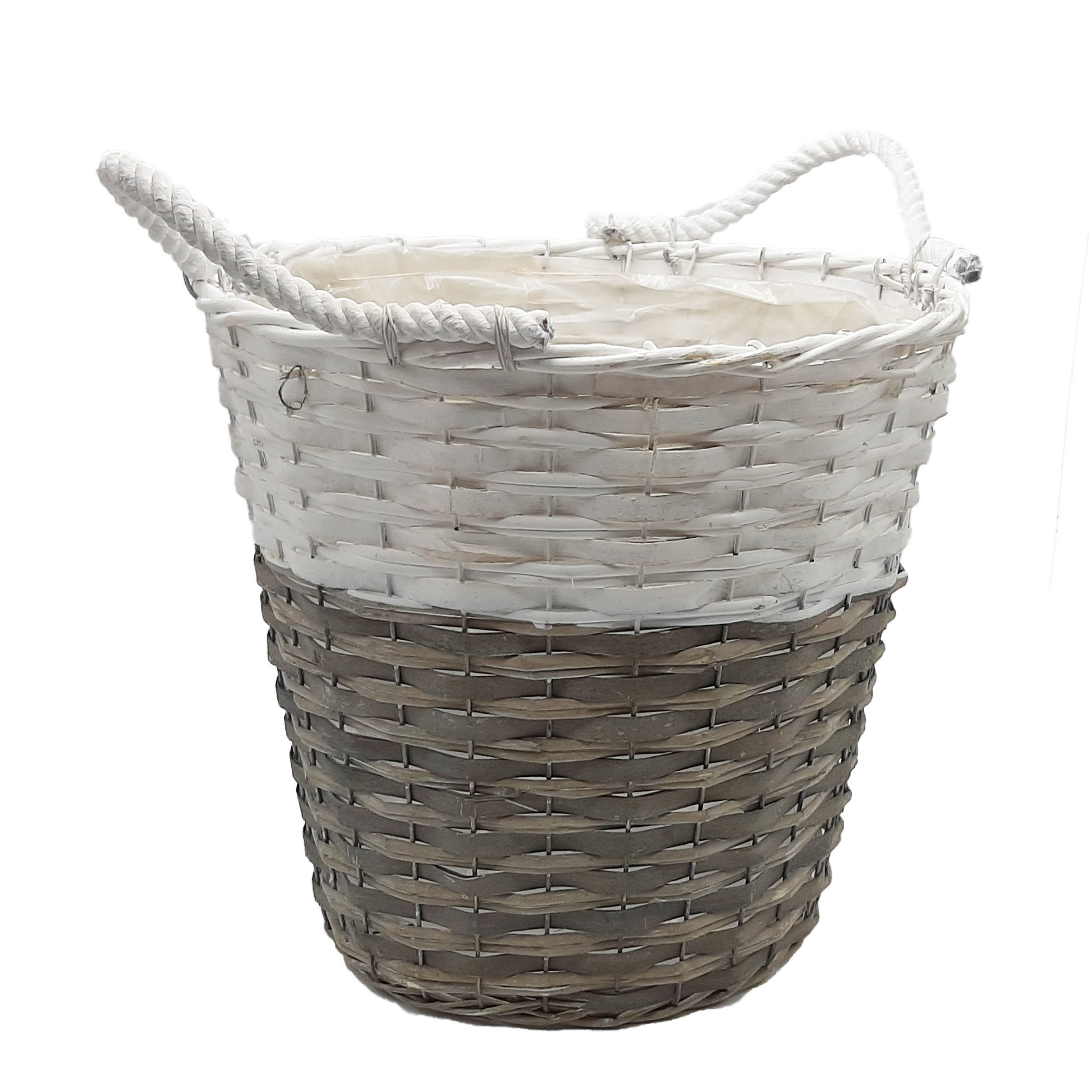 Cesto in vimini bicolore - Ø 38 cm