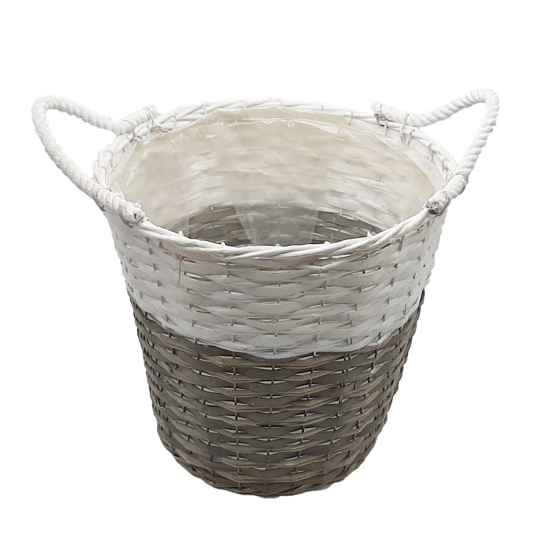 Cesto in vimini bicolore - Ø 38 cm