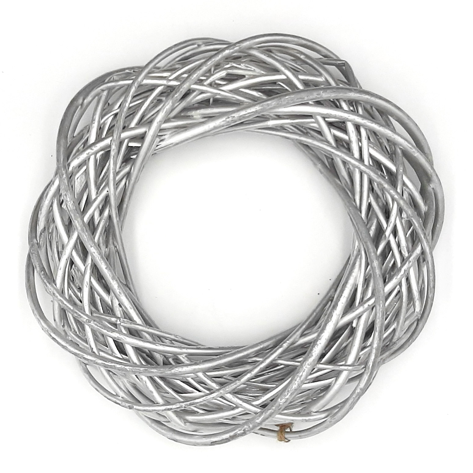 Ghirlanda argento di rami intrecciati - Ø 28 cm