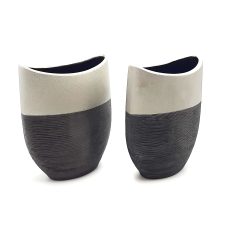 Vaso in ceramica design h 25 cm - 2 pezzi