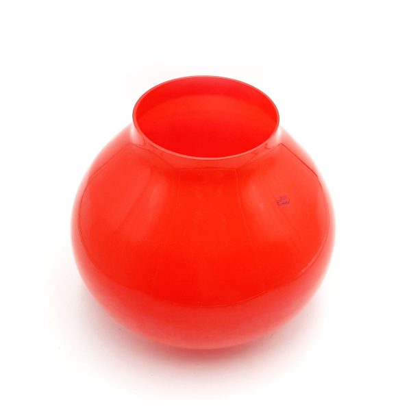 Vaso in vetro rosso tondo - h 23 cm