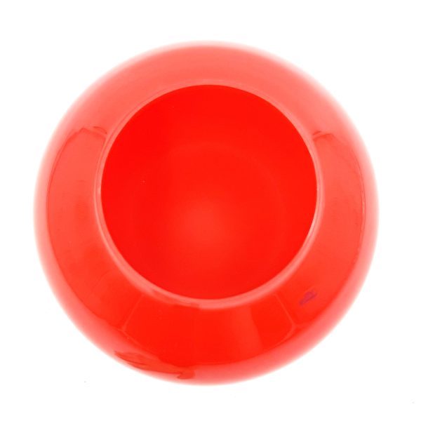 Vaso in vetro rosso tondo - h 23 cm