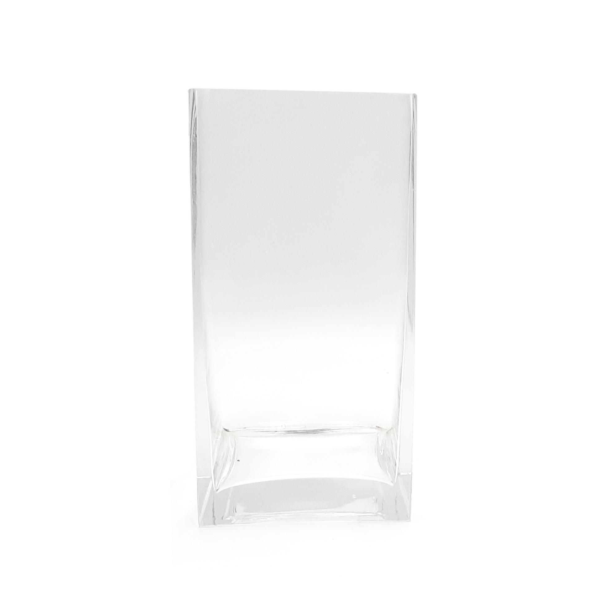 Vaso in vetro spesso base quadrata - h 28 cm