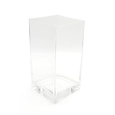 Vaso in vetro spesso base quadrata - h 28 cm