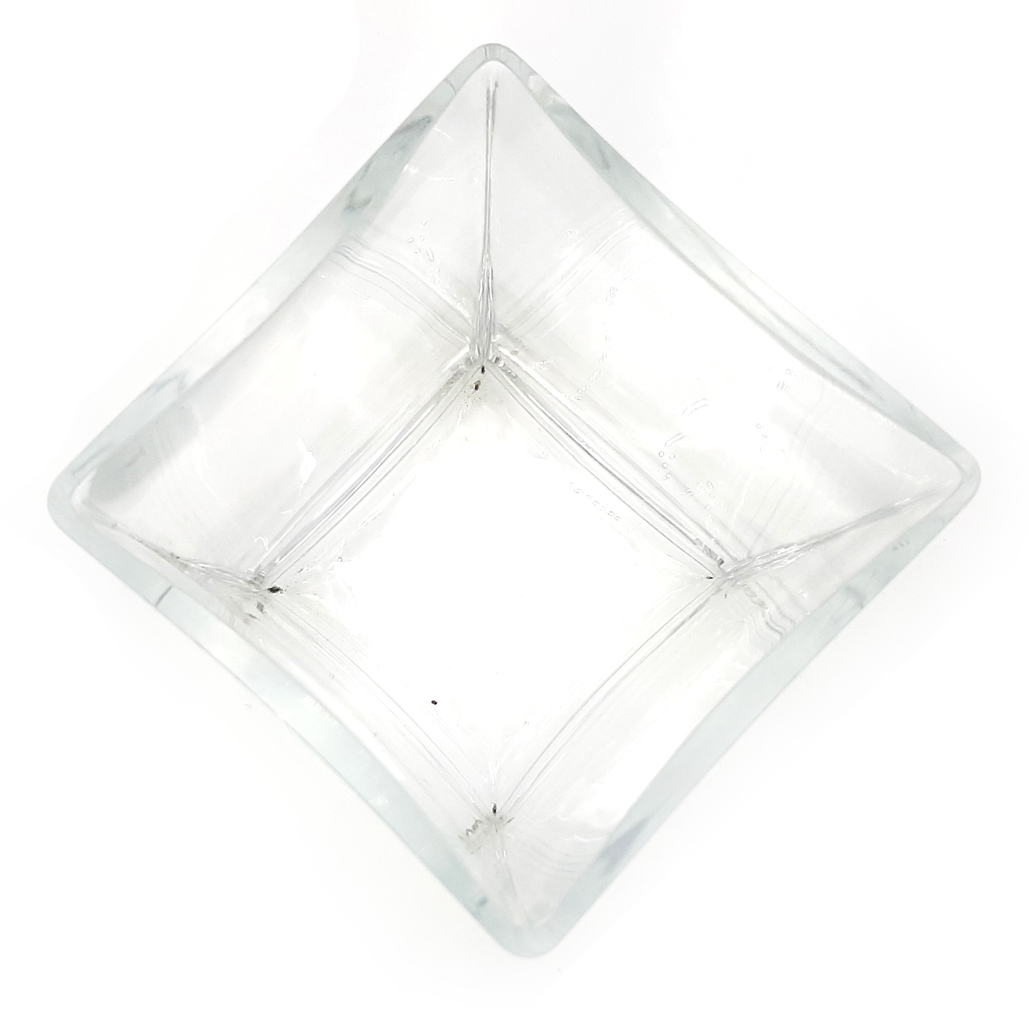 Vaso in vetro spesso base quadrata - h 28 cm