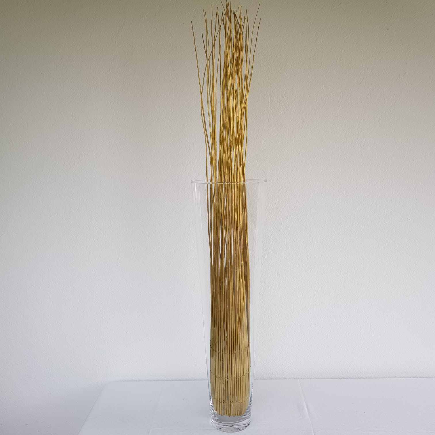 vaso a cono in vetro h 70 cm