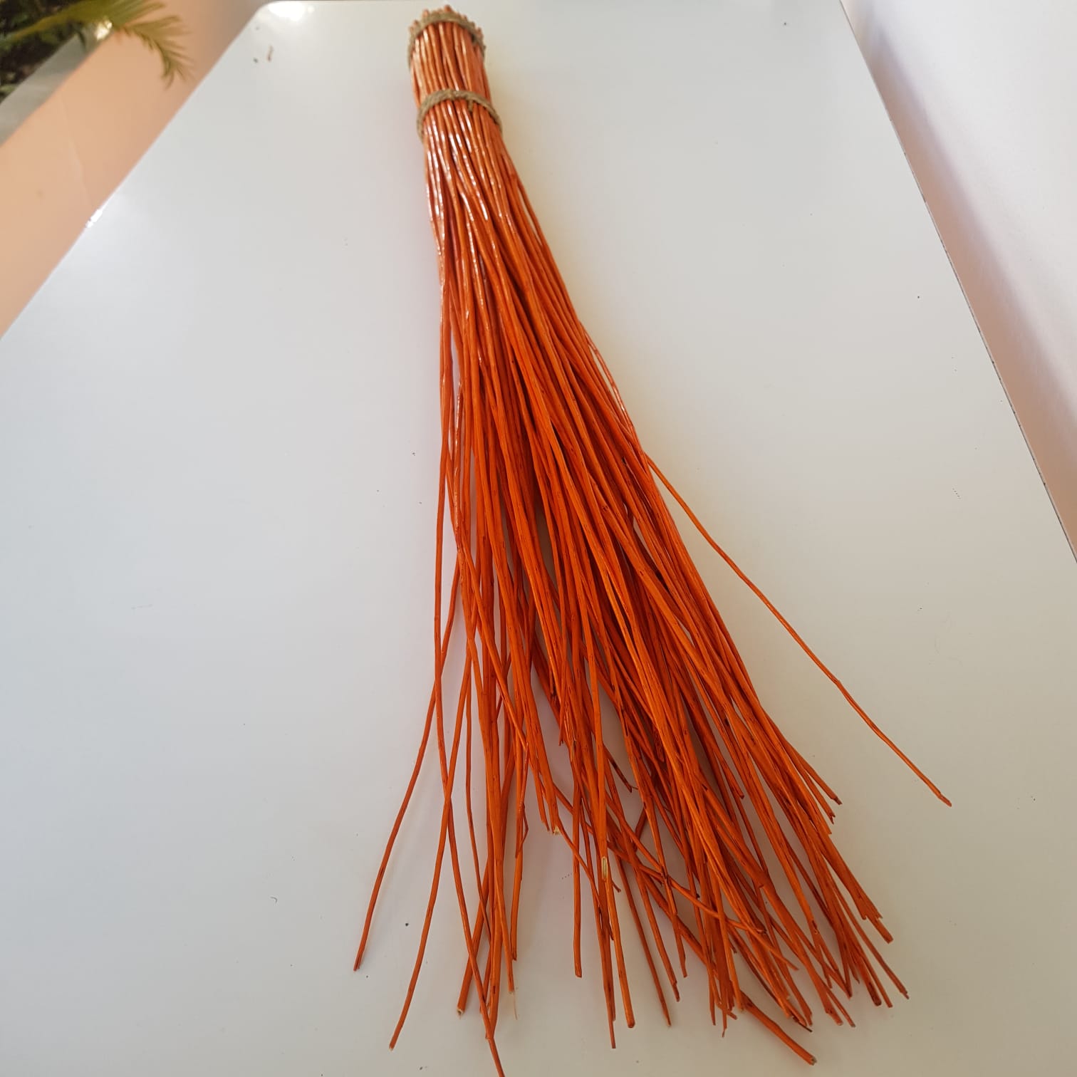 Fascio rami rattan arancione 40 steli - - immagine 2