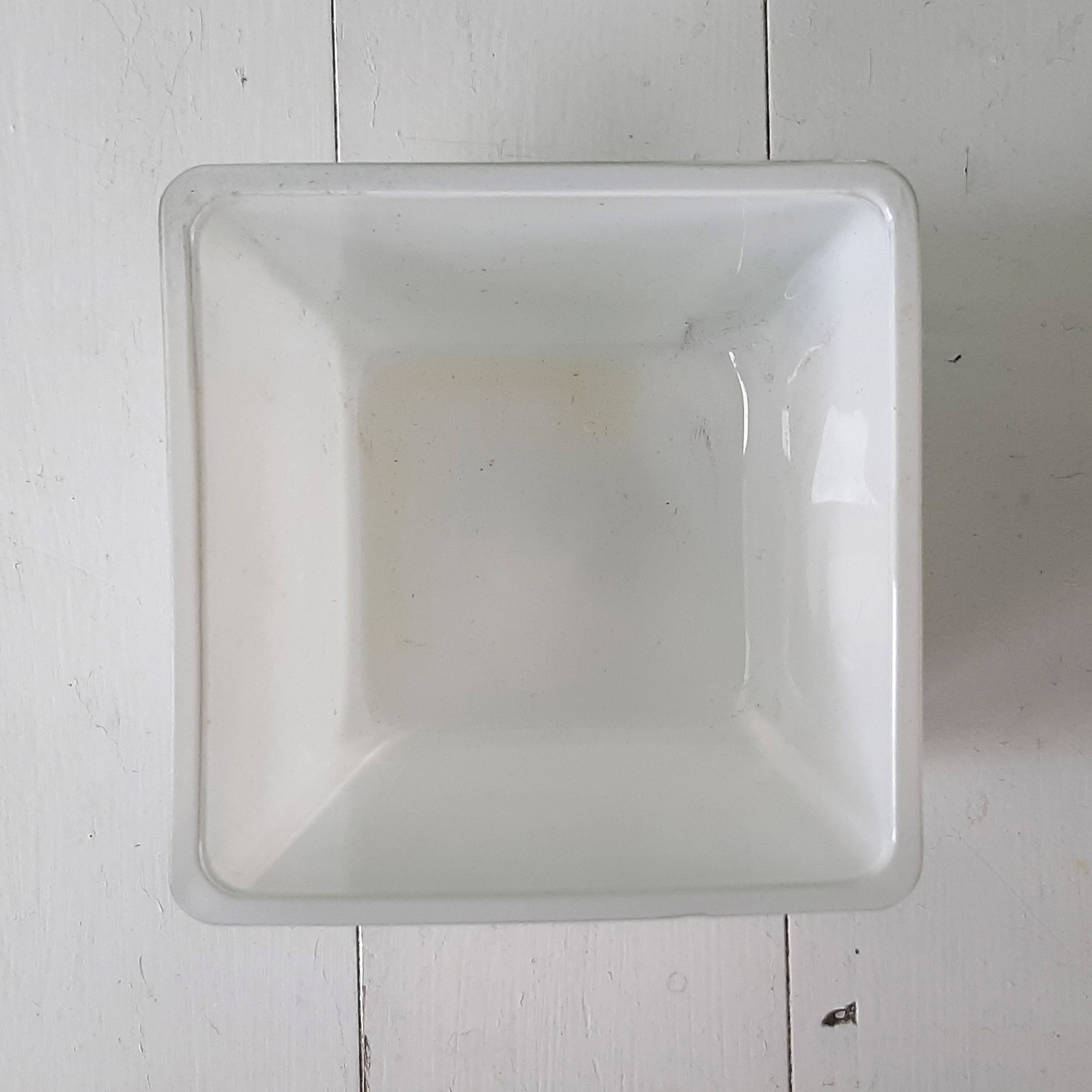 Cubo in vetro bianco - 12 cm