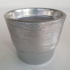 Vasetto argento zigrinato - h 9 cm