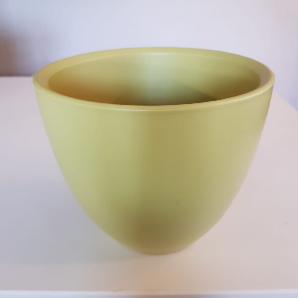 Vaso in ceramica verde giallo - h 18 cm