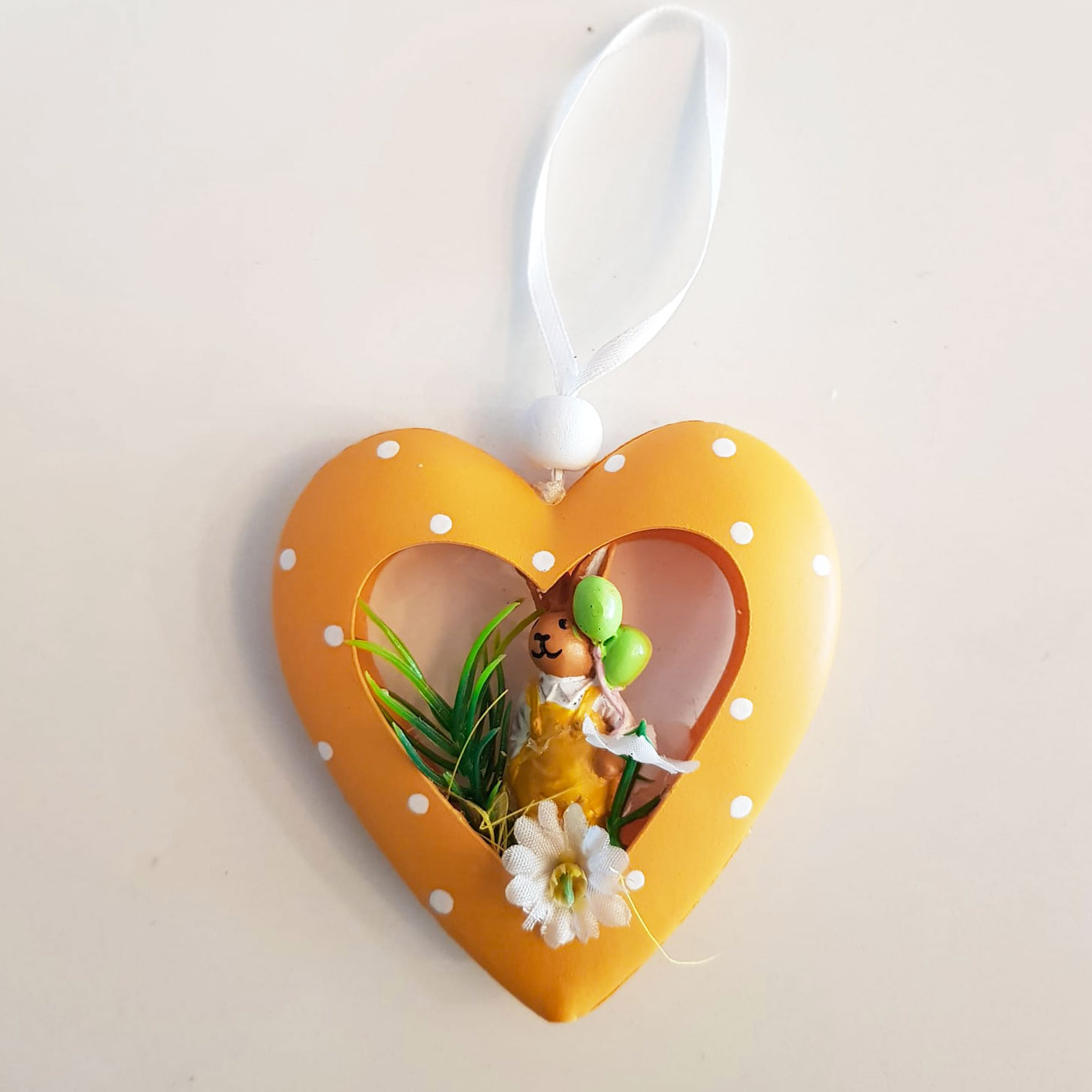 Cuore di latta da appendere - Arancione
