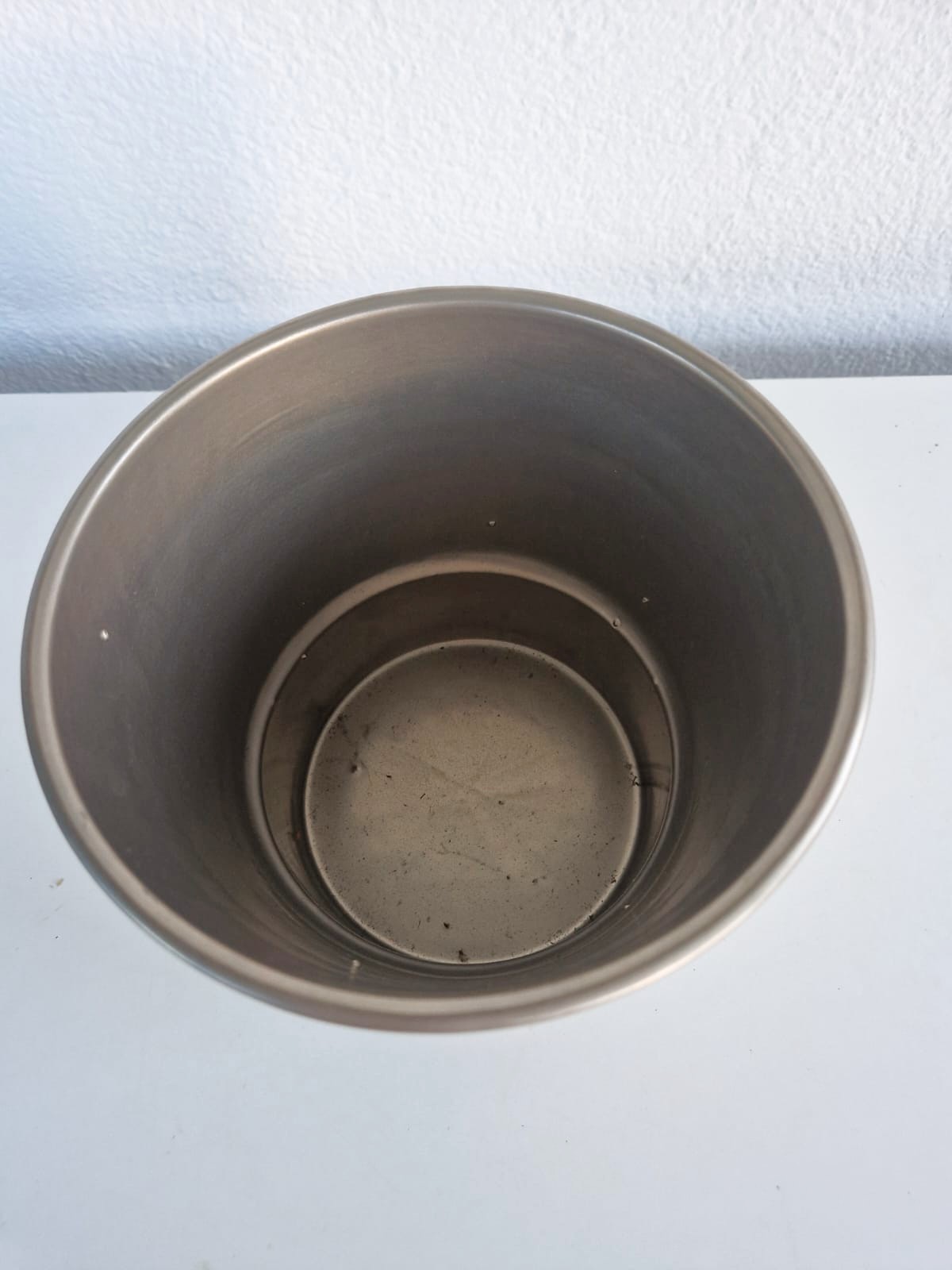 Vaso in ceramica argento (platino) - h 17,5 cm